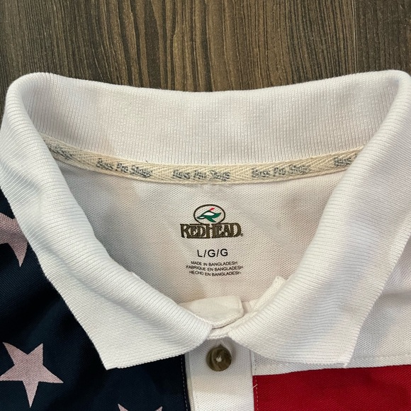 Redhead large men’s polo shirt American flag - Picture 3 of 3